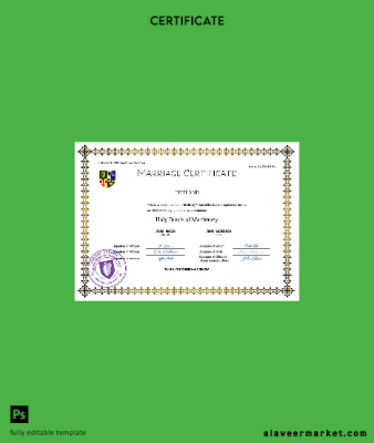 İrlanda marriage Sertifika Word and PDF Şablon