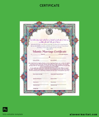 Islamic marriage Sertifika