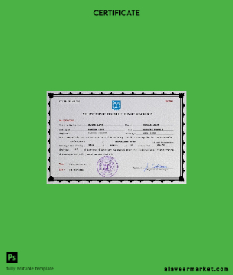 İsrail marriage Sertifika PSD Şablon