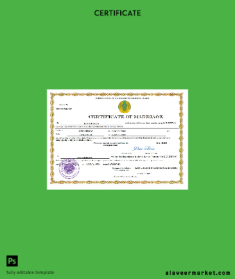 Kazakistan marriage Sertifika Word and PDF Şablon