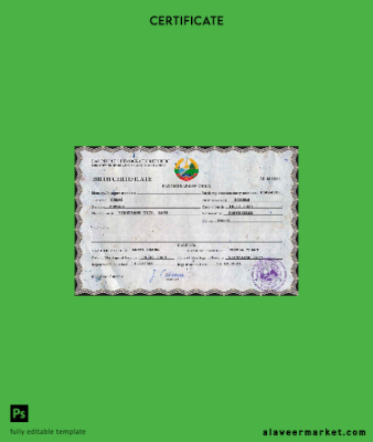 Laos birth Sertifika PSD Şablon