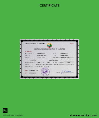 Laos marriage Sertifika PSD Şablon