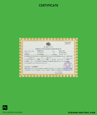 Letonya marriage Sertifika PSD Şablon