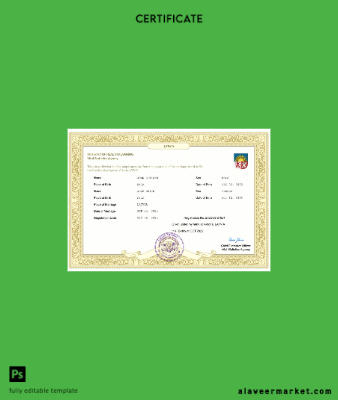 Letonya marriage Sertifika Word and PDF Şablon