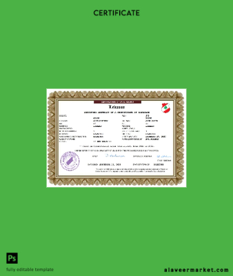 Lübnan marriage Sertifika Word and PDF Şablon