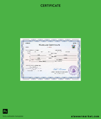 Liberia marriage Sertifika Word and PDF Şablon