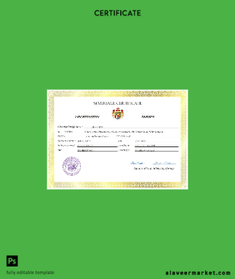 Liechtenstein marriage Sertifika Word and PDF Şablon