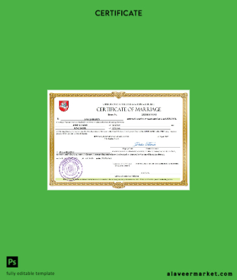 Litvanya marriage Sertifika Word and PDF Şablon