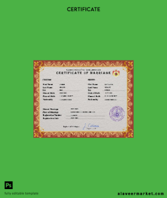 Lüksemburg marriage Sertifika PSD Şablon