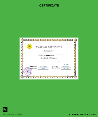 Gaz marriage Sertifika Word and PDF Şablon