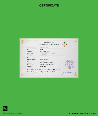 Maldives marriage Sertifika PSD Şablon