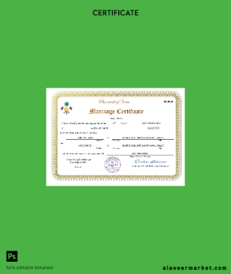 Maldives marriage Sertifika Word and PDF Şablon