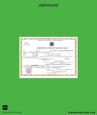 Marshall Islands marriage Sertifika Word and PDF Şablon