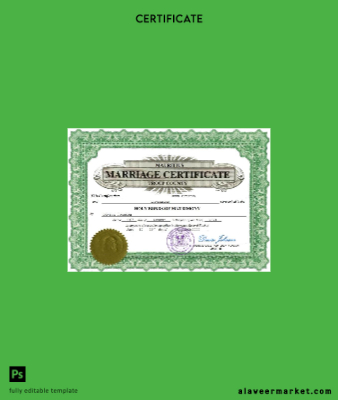Mauritius marriage Sertifika Word and PDF Şablon