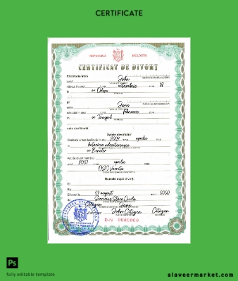 Moldova divorce Sertifika