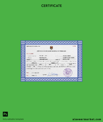 Moldova marriage Sertifika PSD Şablon