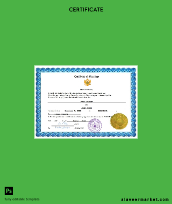 Montenegro marriage Sertifika Word and PDF Şablon