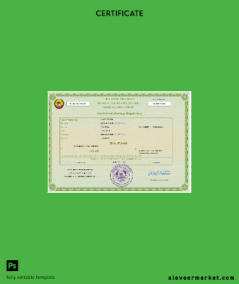 Mozambique marriage Sertifika Word and PDF Şablon