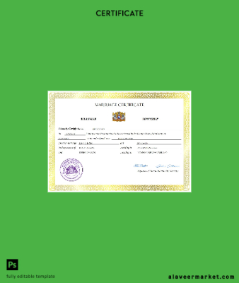 Myanmar marriage Sertifika Word and PDF Şablon