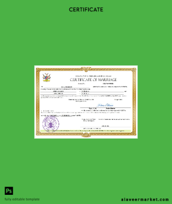 Namibia marriage Sertifika Word and PDF Şablon