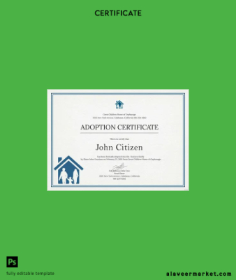 Yeni York Great children home of orphanage adoption Sertifika