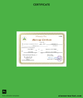 Nicaragua marriage Sertifika Word and PDF Şablon