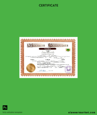 Niger marriage Sertifika Word and PDF Şablon