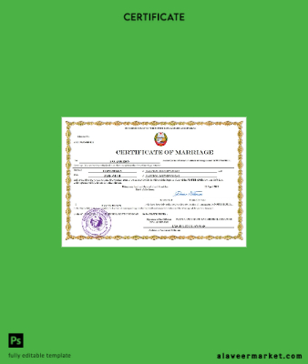 North Korea marriage Sertifika Word and PDF Şablon