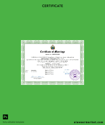 North Macedonia marriage Sertifika Word and PDF Şablon