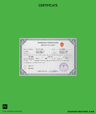 Norveç marriage Sertifika PSD Şablon
