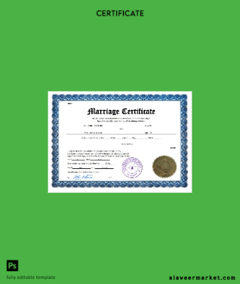 Umman marriage Sertifika Word and PDF Şablon