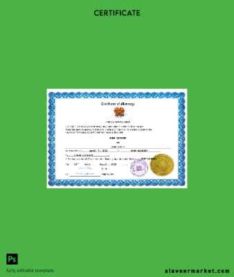 Papua Yeni Guinea marriage Sertifika Word and PDF Şablon