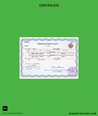 Paraguay marriage Sertifika Word and PDF Şablon