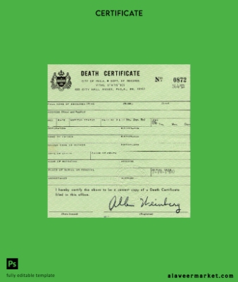 Pennsylvania Departments of records death Sertifika