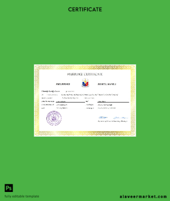Filipinler marriage Sertifika Word and PDF Şablon