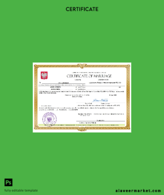 Polonya marriage Sertifika Word and PDF Şablon