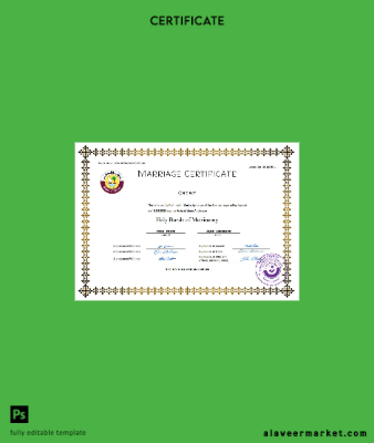 Katar marriage Sertifika Word and PDF Şablon