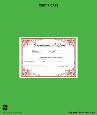 Registrar of Births and Deaths Sertifika of birth