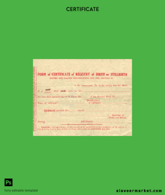 Registrate of Births and Deaths Sertifika of birth or stillbirth