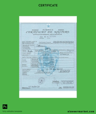 Romanya birth Sertifika