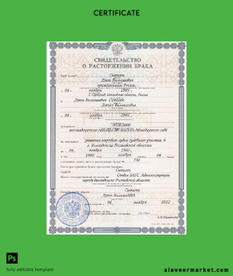 Rusya (Volgodonsk) divorce Sertifika