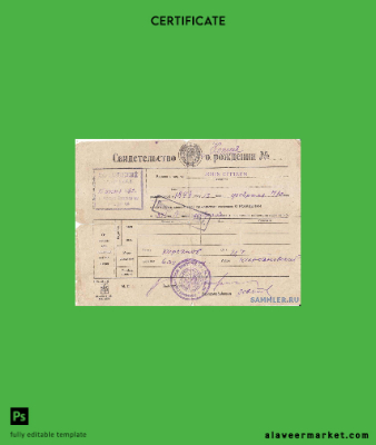 Rusya Civil Registration birth Sertifika
