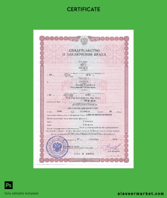 Rusya marriage Sertifika version 2