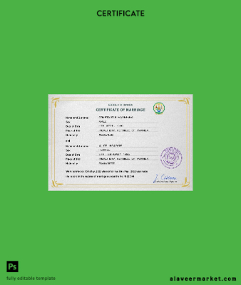 Rwanda marriage Sertifika PSD Şablon