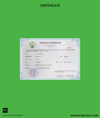Rwanda vital record death Sertifika PSD Şablon