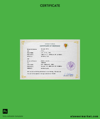 Senegal marriage Sertifika PSD Şablon
