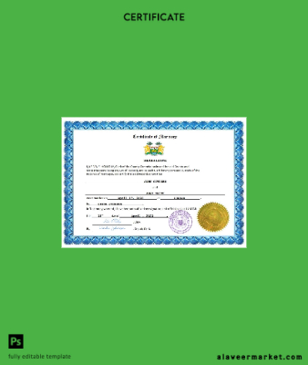 Sierra Leone marriage Sertifika Word and PDF Şablon