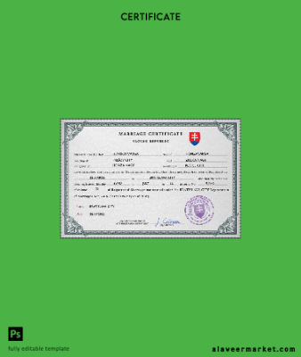 Slovakya marriage Sertifika PSD Şablon