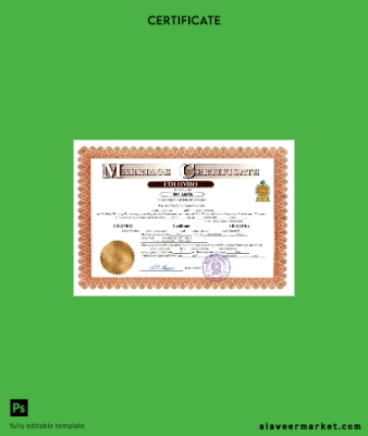 Sri Lanka marriage Sertifika Word and PDF Şablon