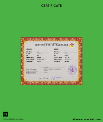 İsveç marriage Sertifika PSD Şablon